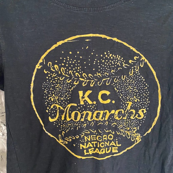 K C Monarchs national negro league baseball black t-shirt S - Picture 2 of 7